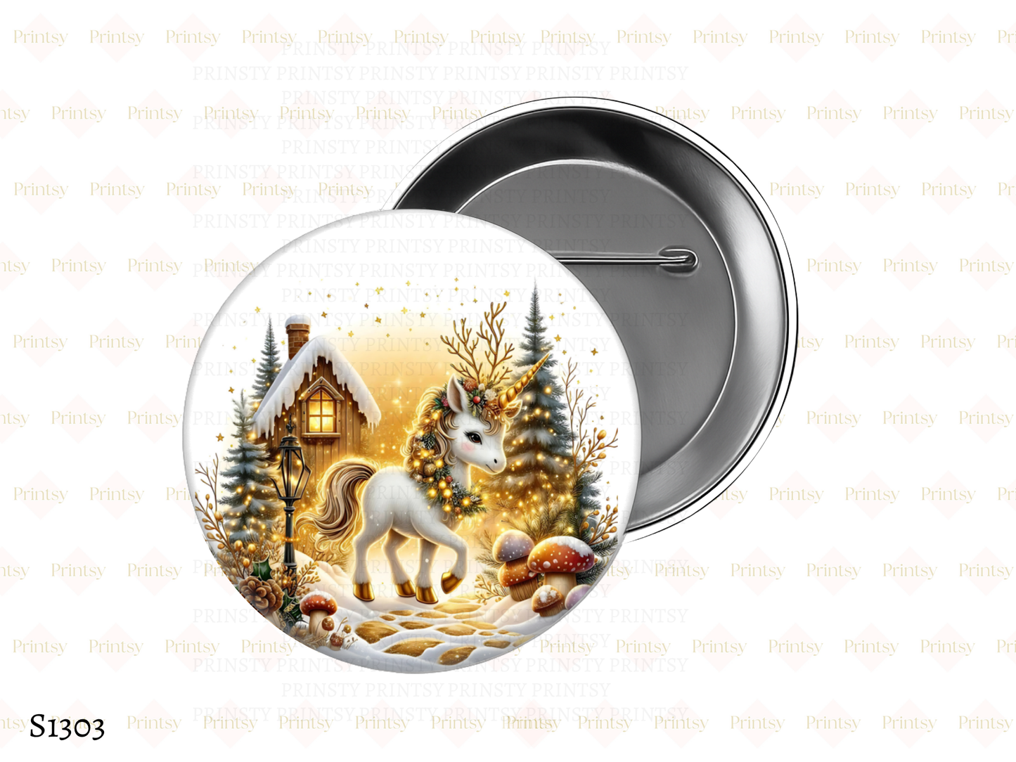 Christmas Unicorn BowBitz/Badges