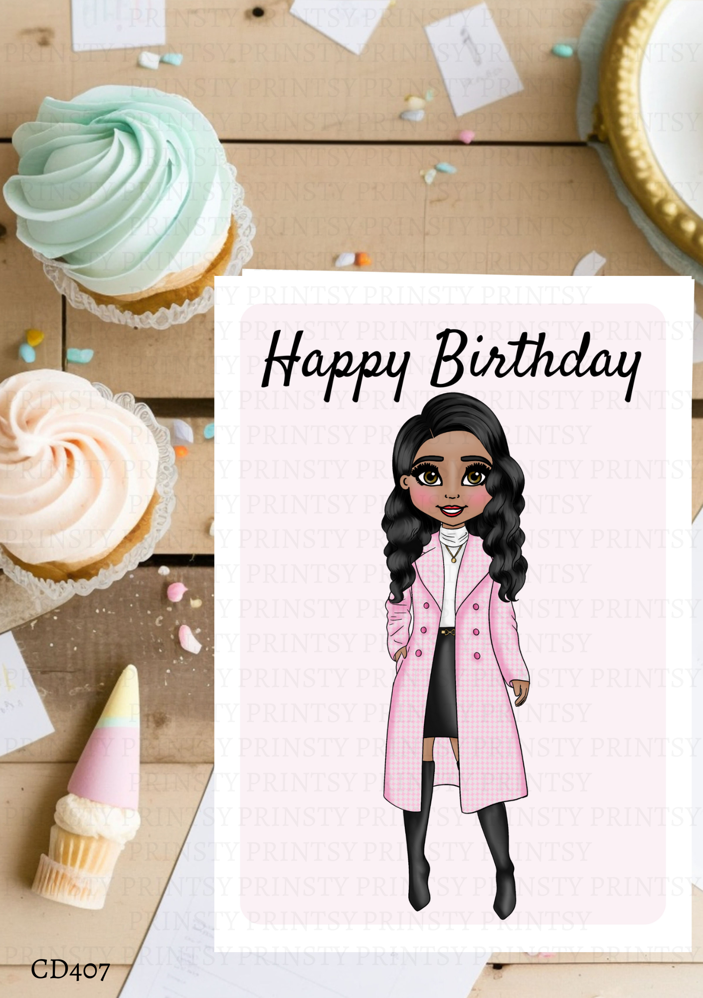 Elegant Dolly Celebration Card
