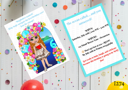 Polynesian Dolly Invite