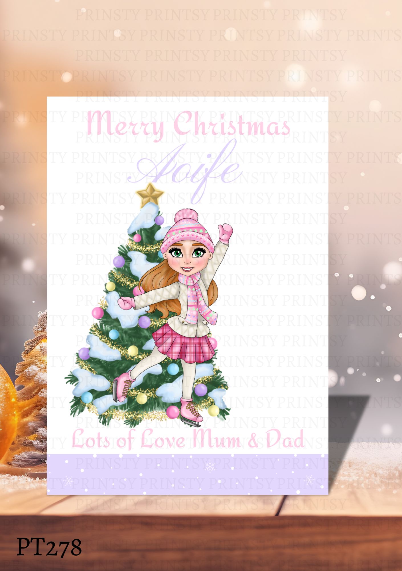 Ice Skating Dolly Card