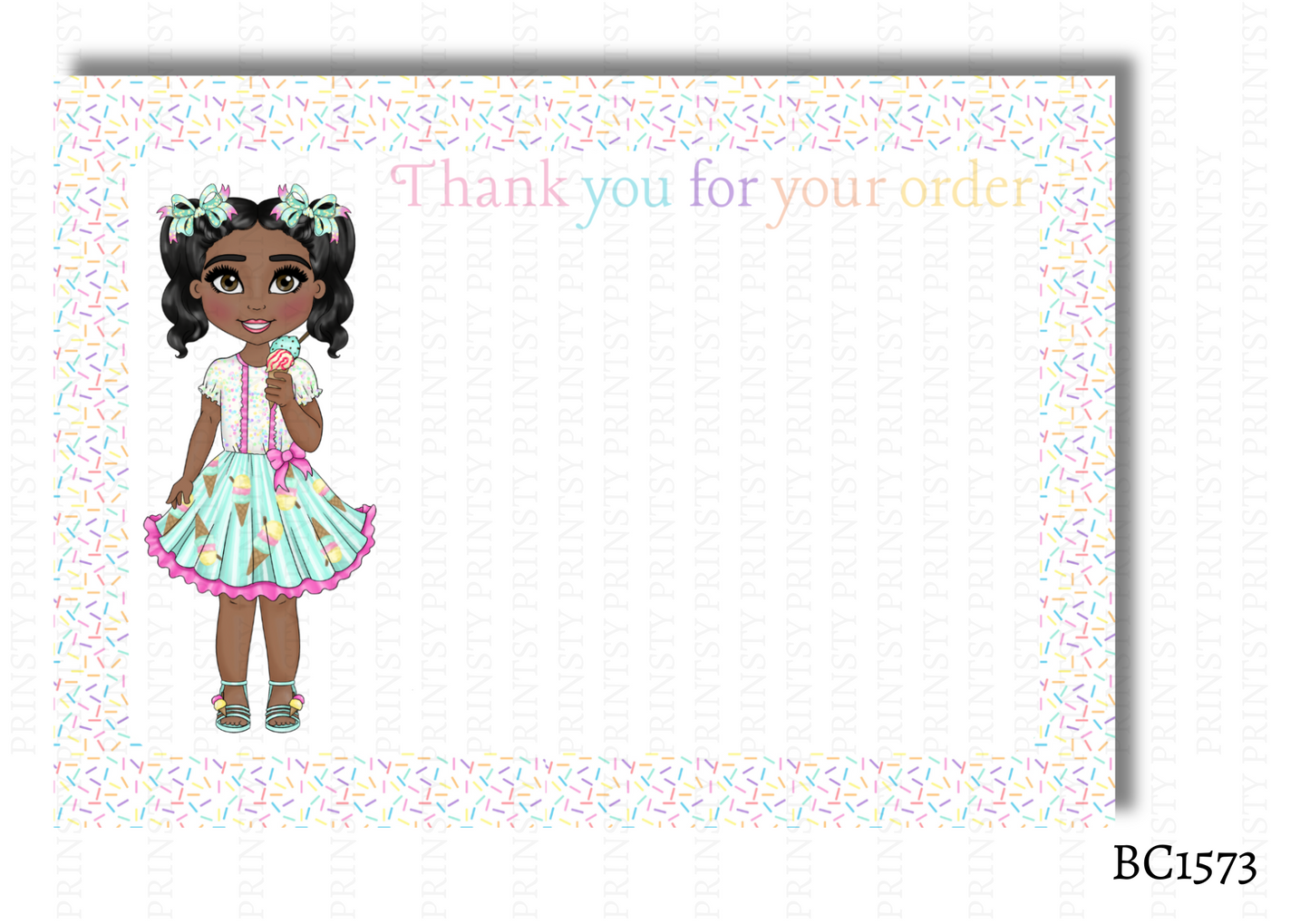 Ice Cream Dolly Bow Card