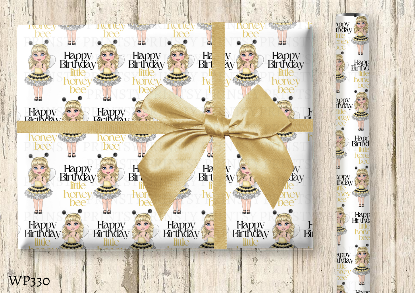 Little Honey Bee Dolly Wrapping Paper