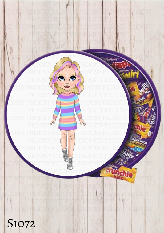 Spooky & Kooky Dolly Chocolate Tub Sticker