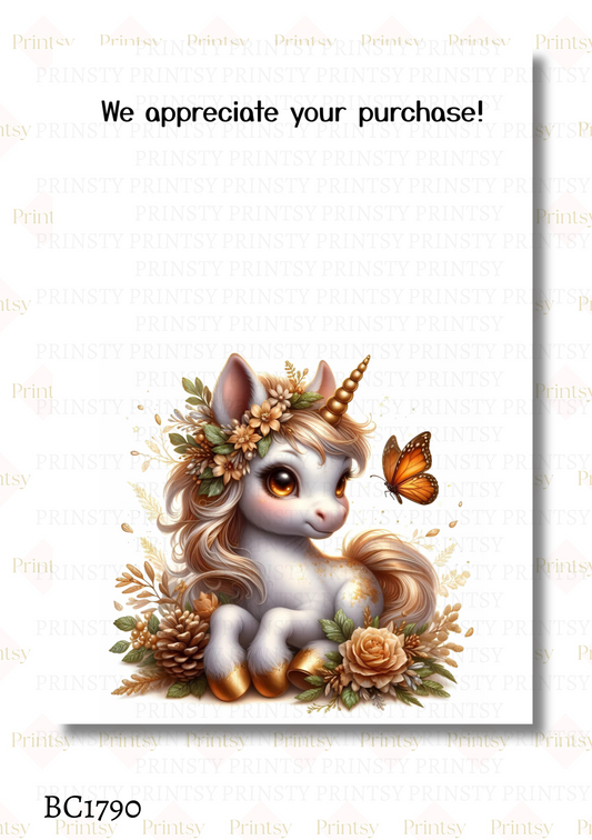 Autumn Unicorn Bow Card