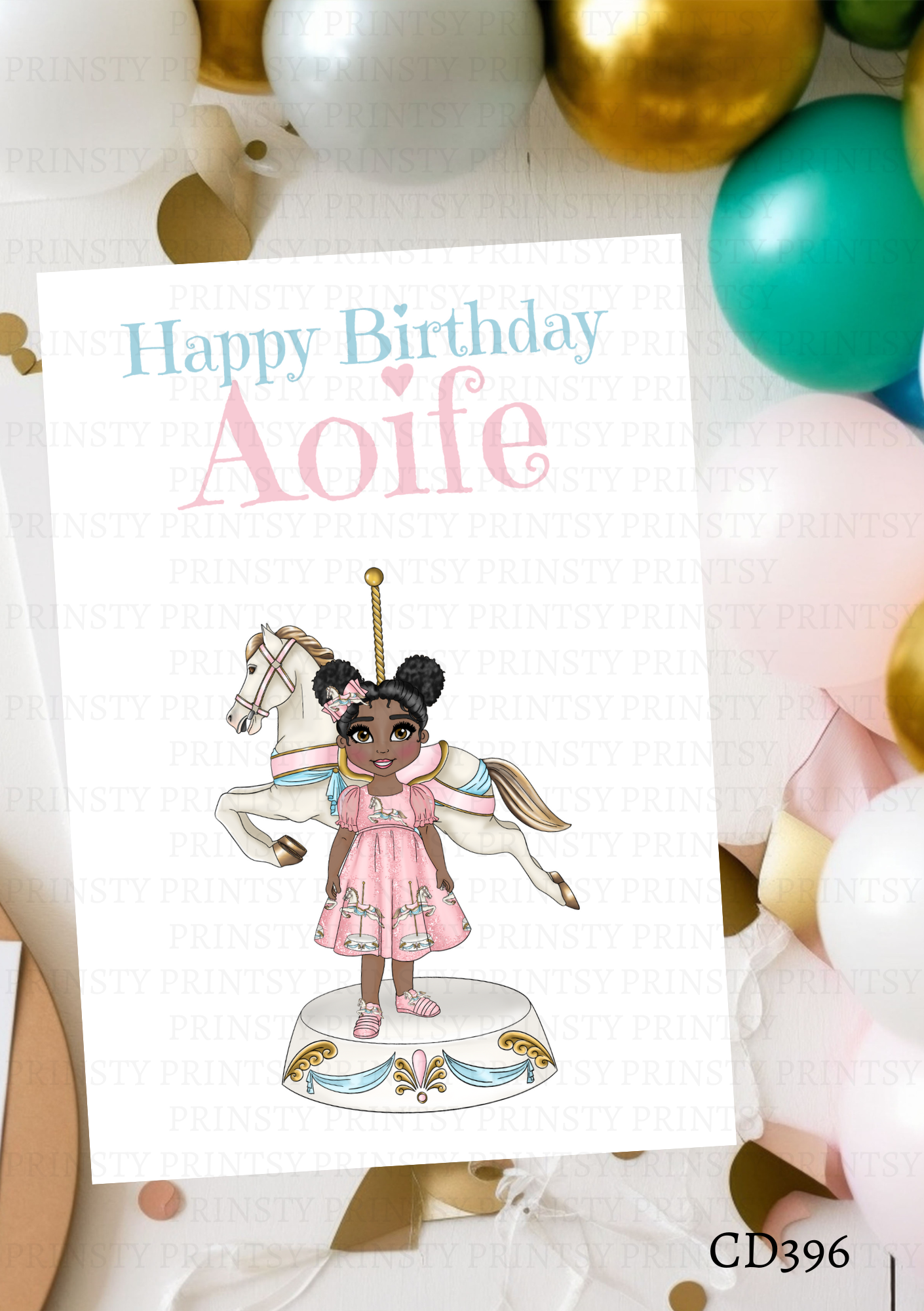 Carousel Dolly Celebration Card