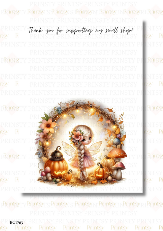 Cute Autumn Fairy Bow Card