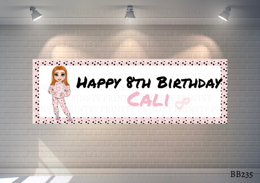 Pink Heart Graffiti Dolly Banner