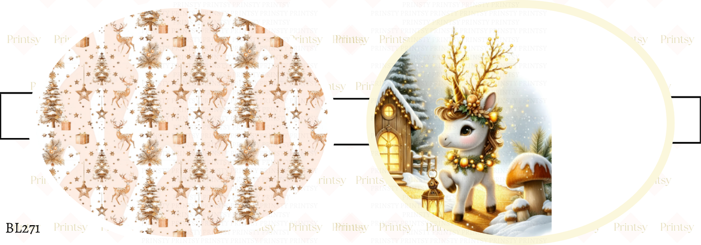 Christmas Unicorn Bow Loop