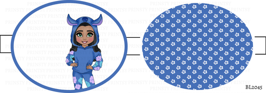 Blue Hawaiian Dolly Bow Loop