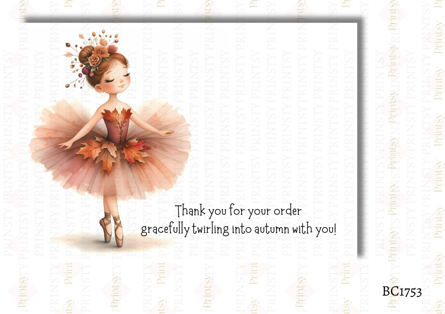 Autumn Ballerina Bow Card