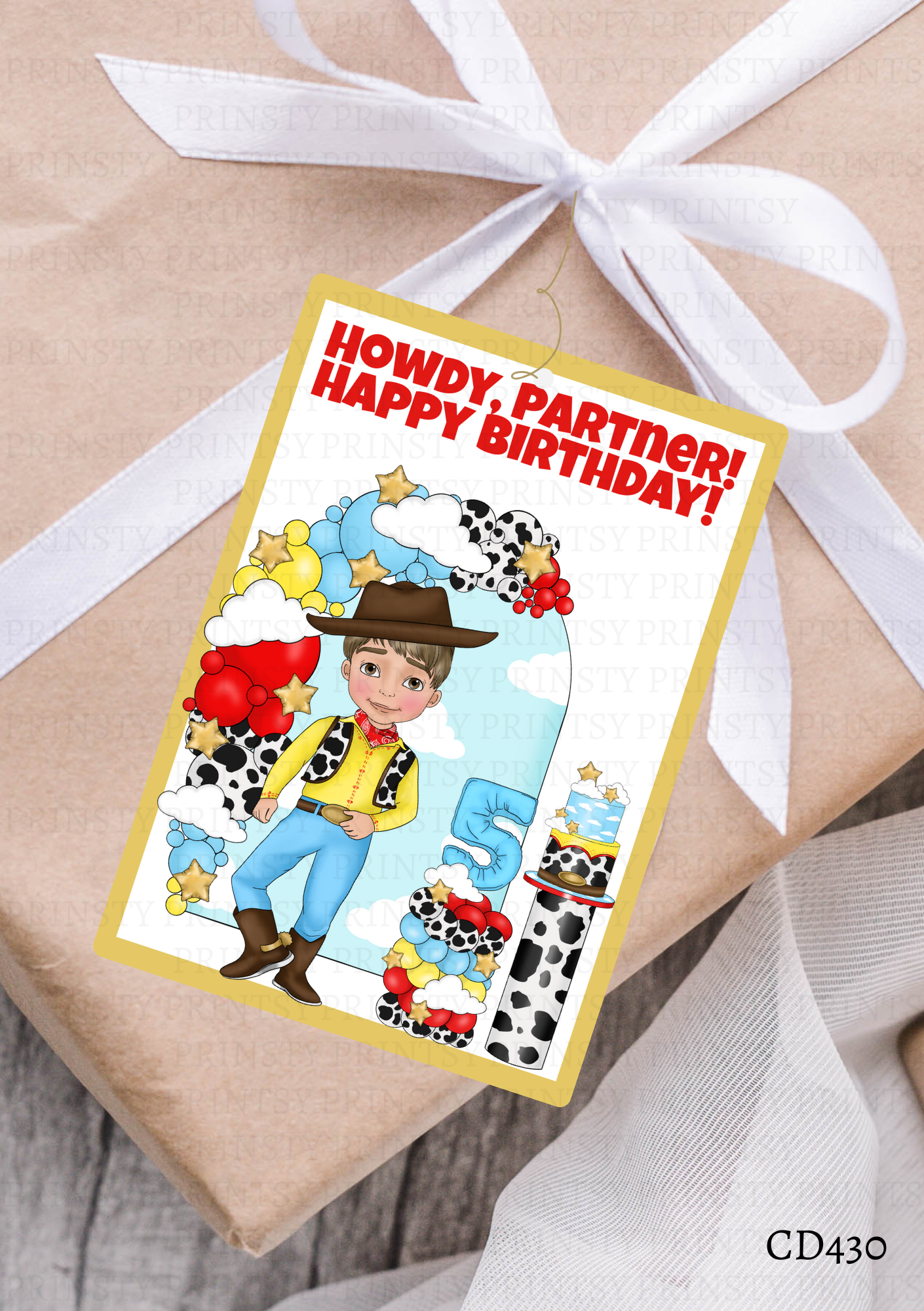 Toy Land Dude Gift Label