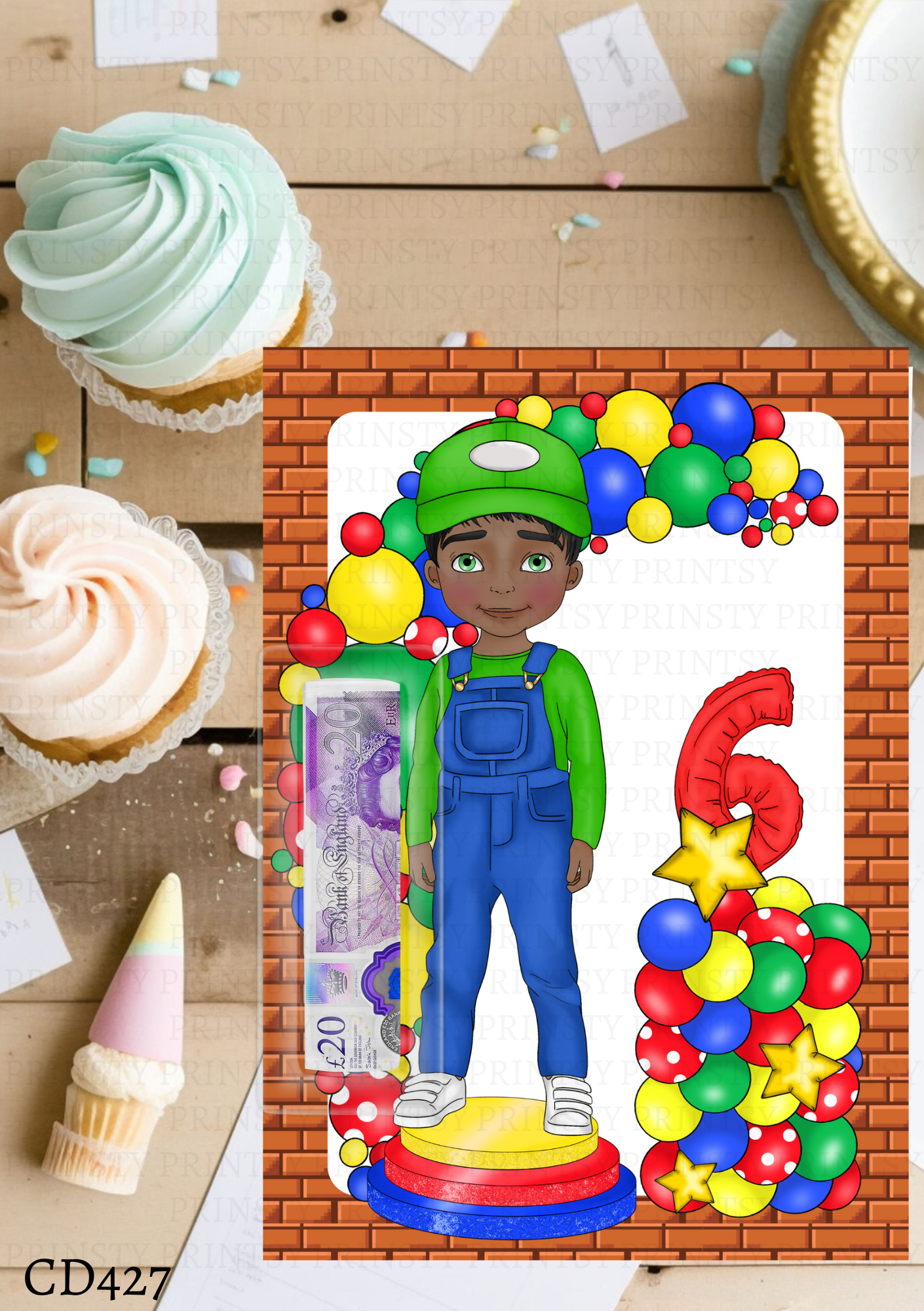 Green and Red Dungarees Dude Money Card