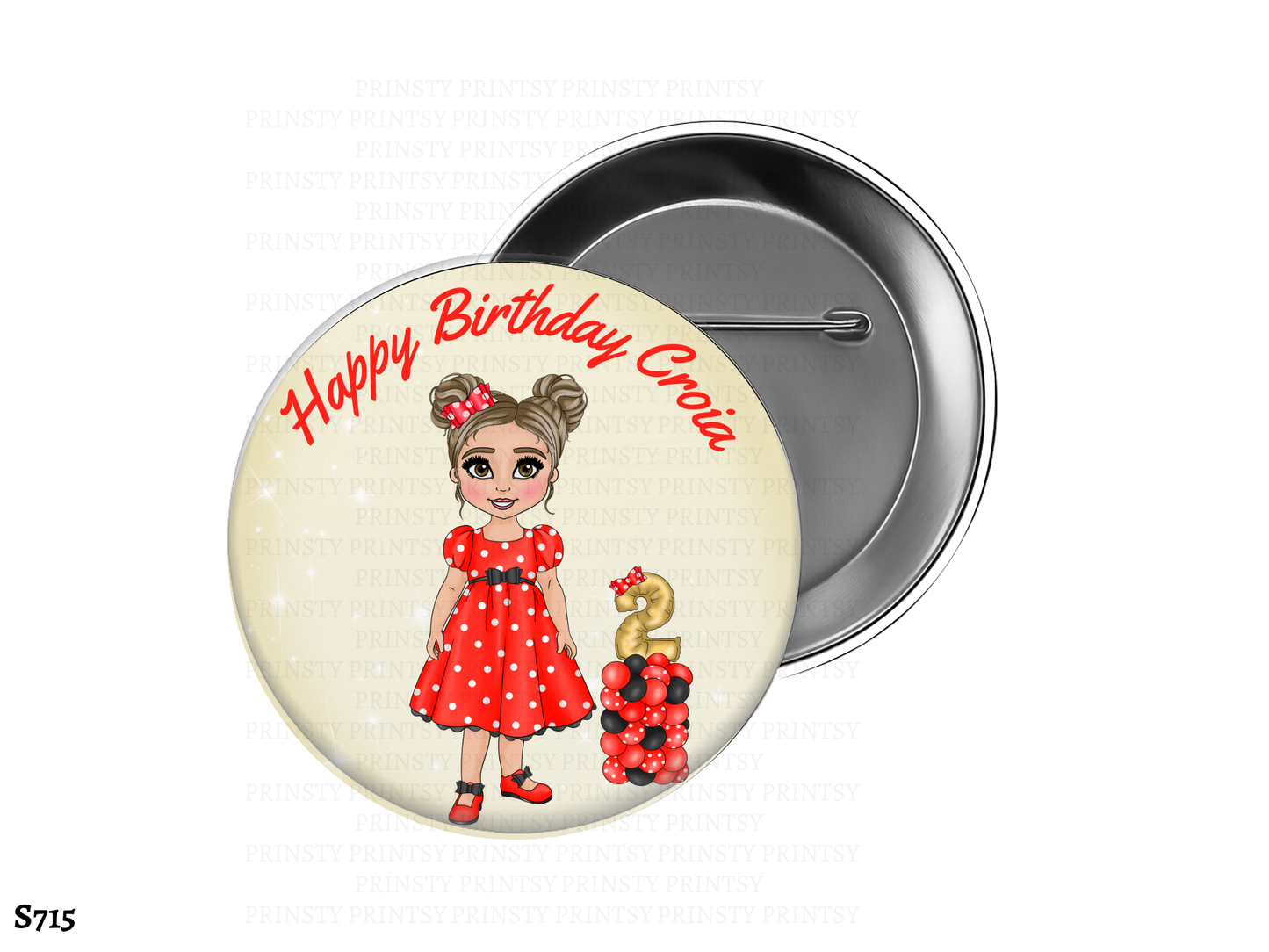 Spotty Dress Dolly BowBitz/Badges