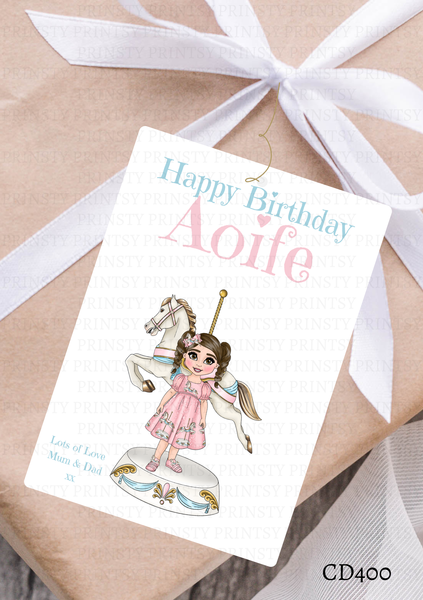 Carousel Dolly Gift Label