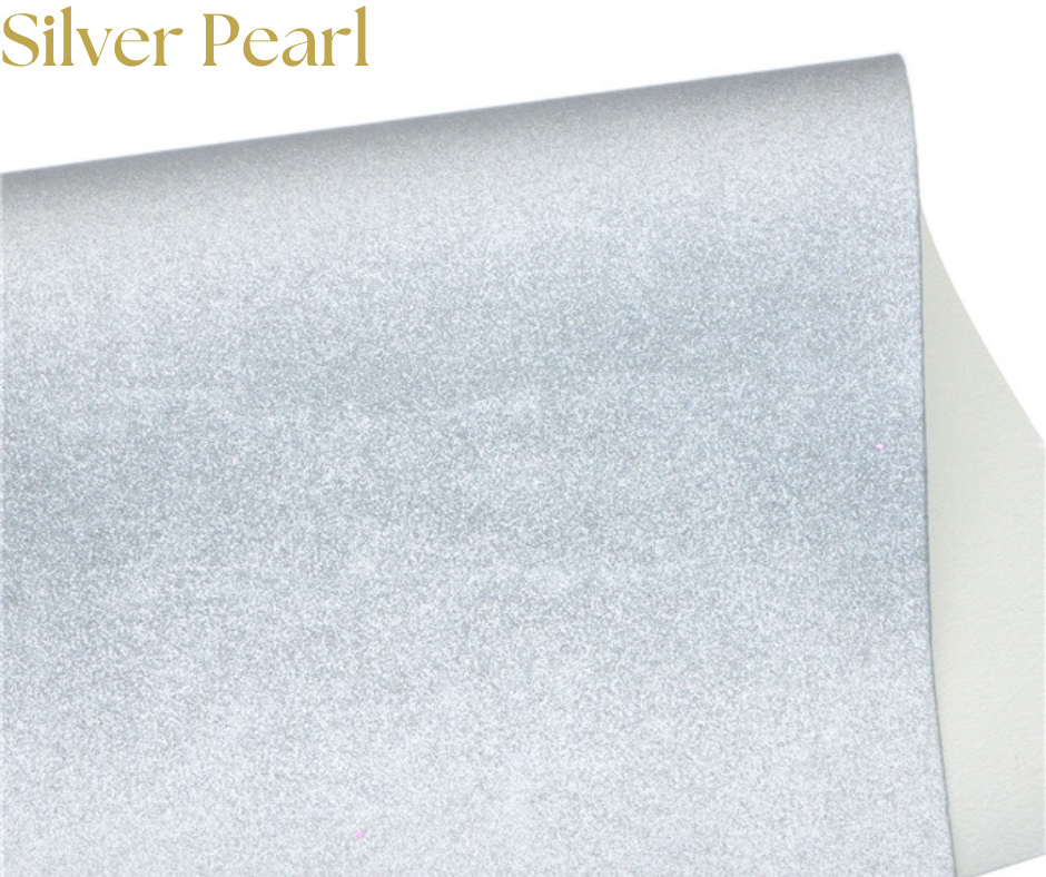 Silver Pearl Synthetic Leather Sheet