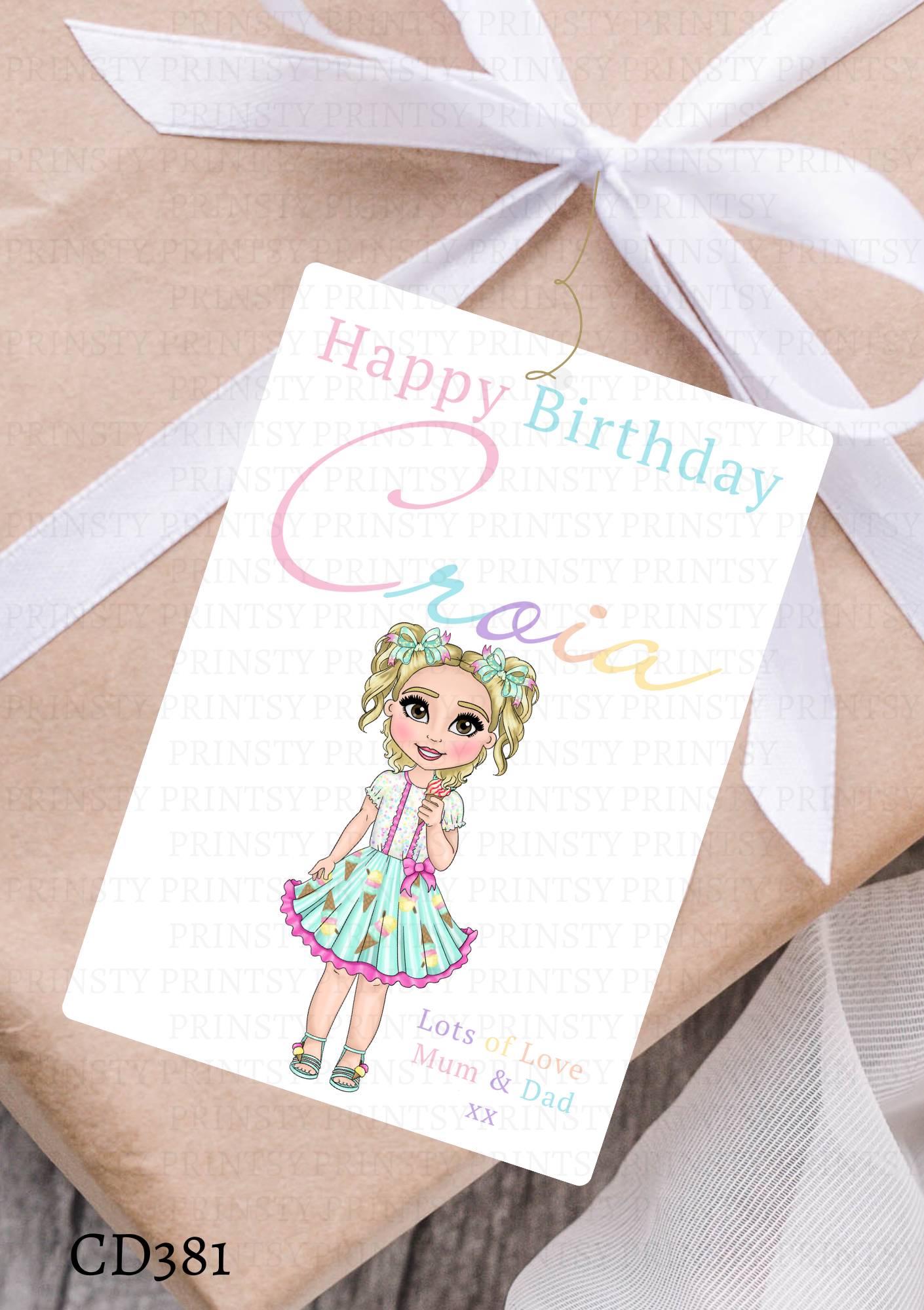 Ice Cream Dolly Gift Label