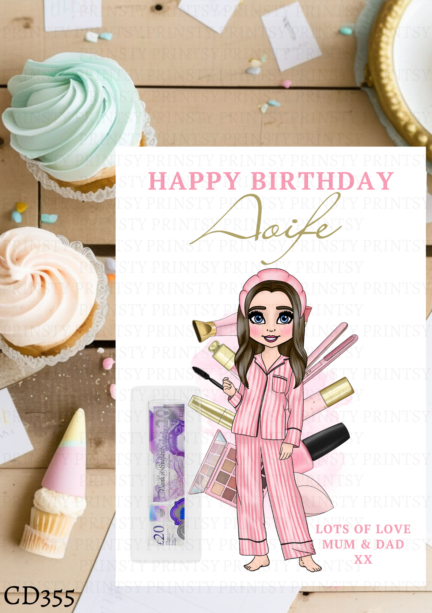 Make Up Dolly Money Card