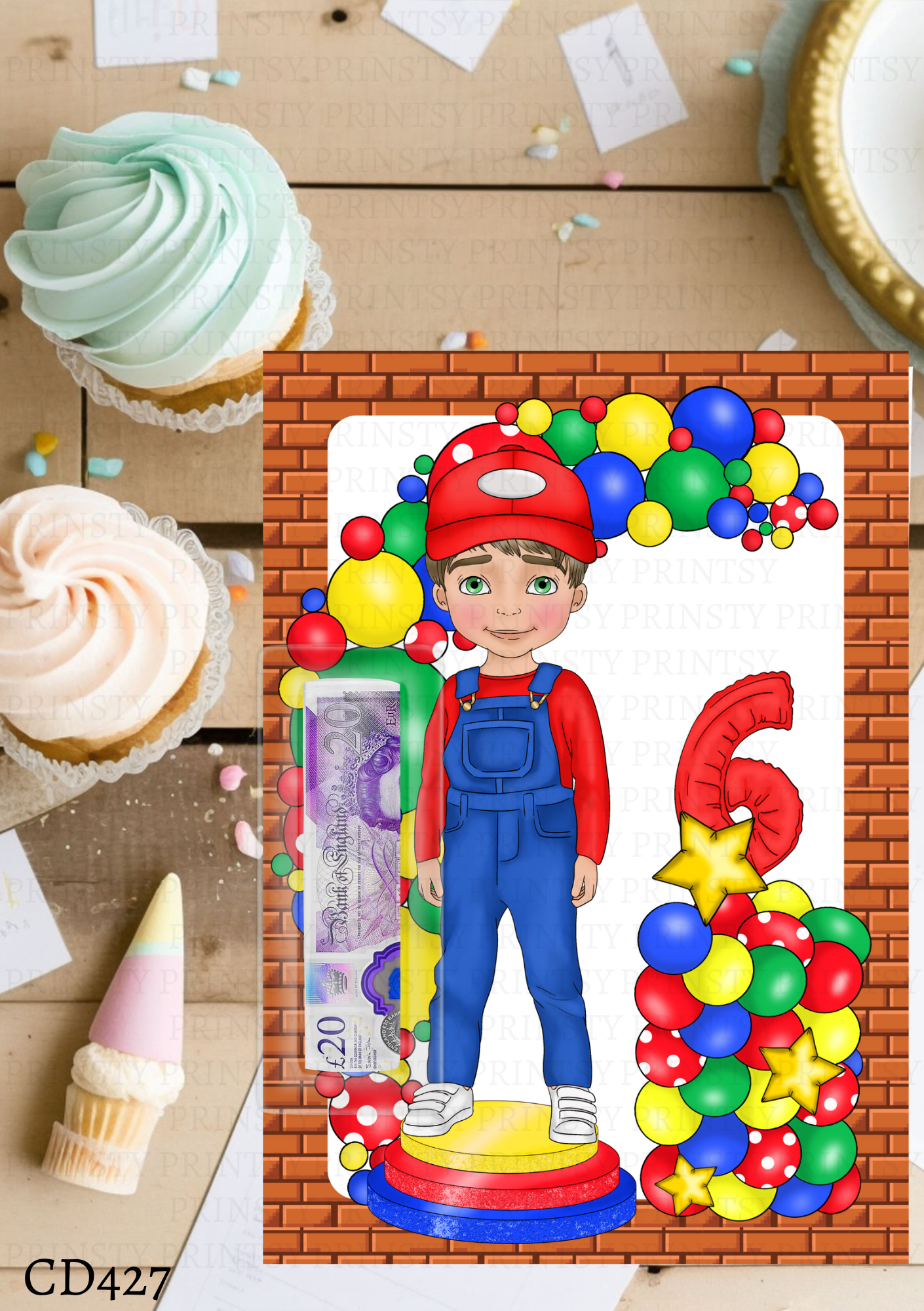 Green and Red Dungarees Dude Money Card