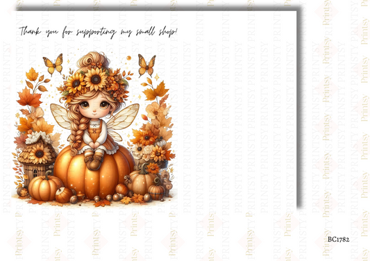 Sunflower Autumn Fairy Bow Card
