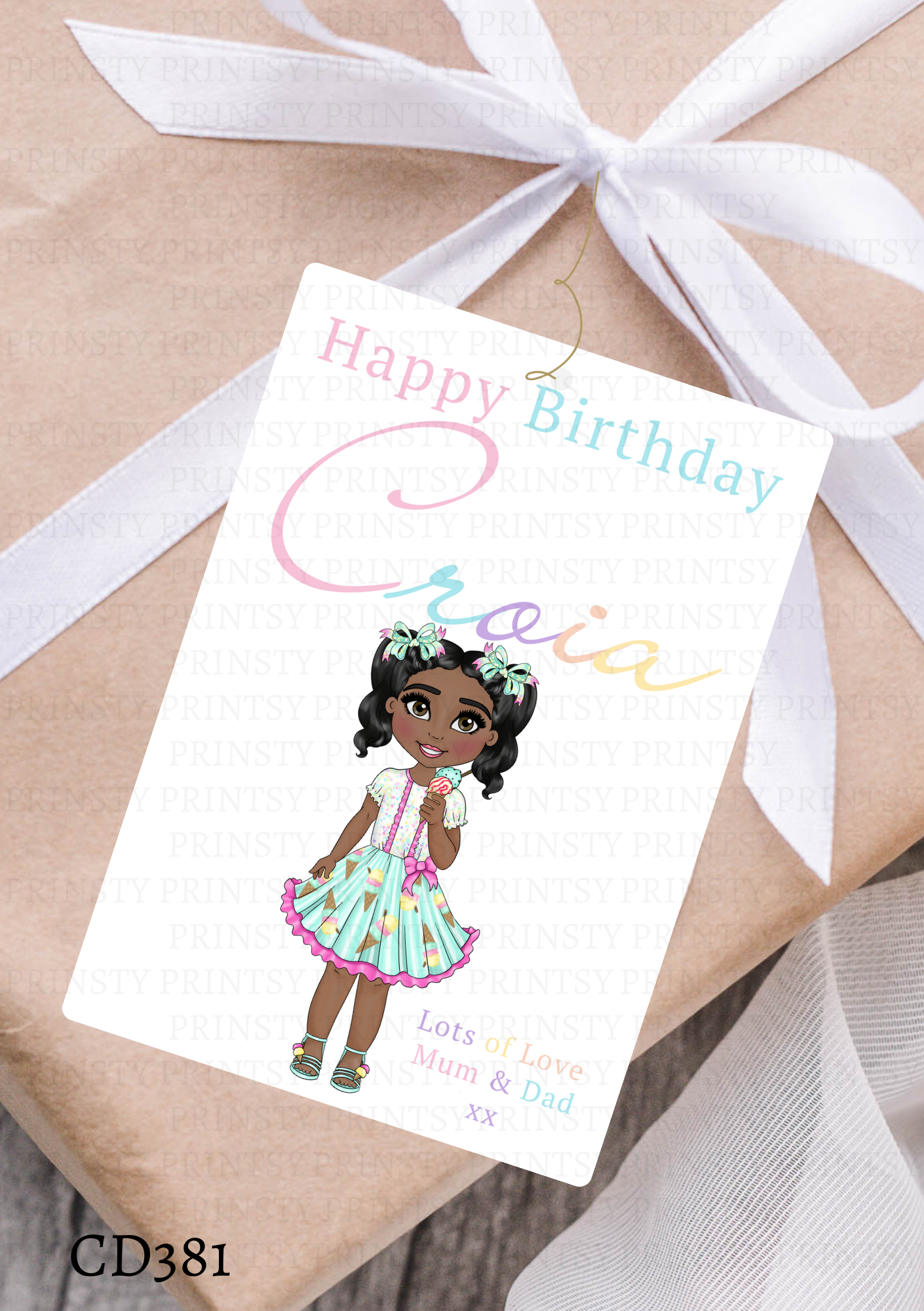 Ice Cream Dolly Gift Label