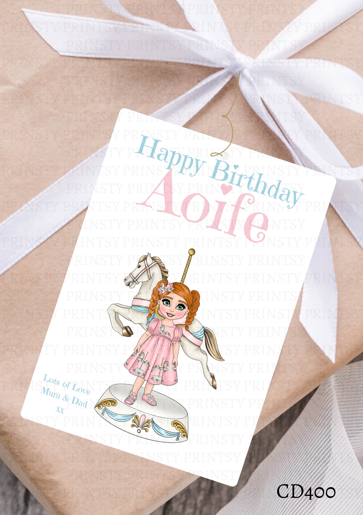 Carousel Dolly Gift Label