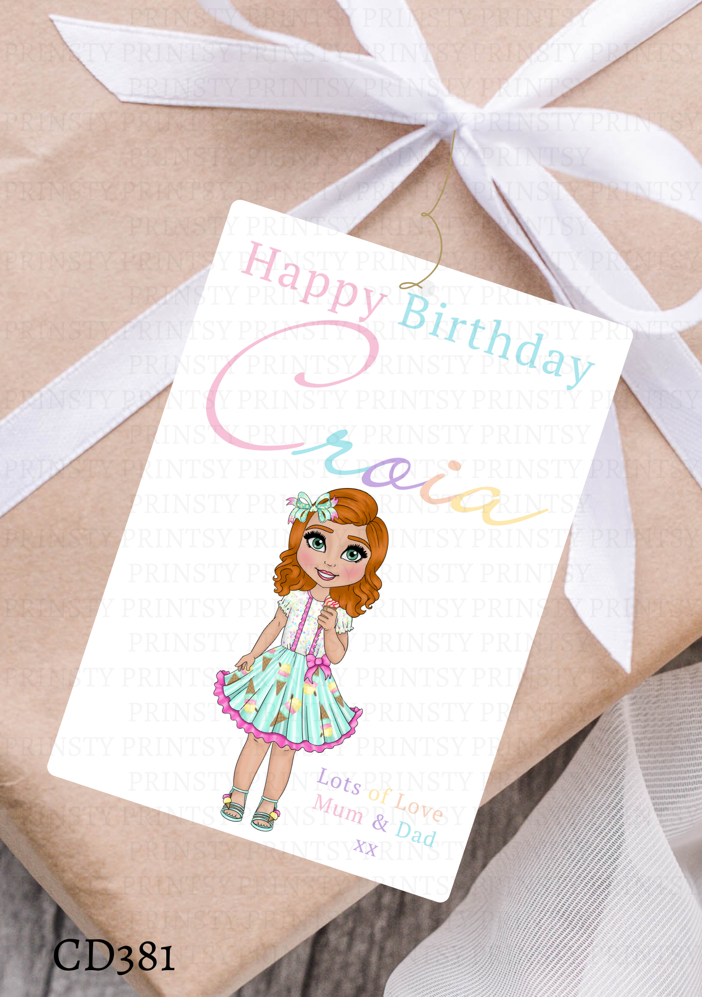 Ice Cream Dolly Gift Label