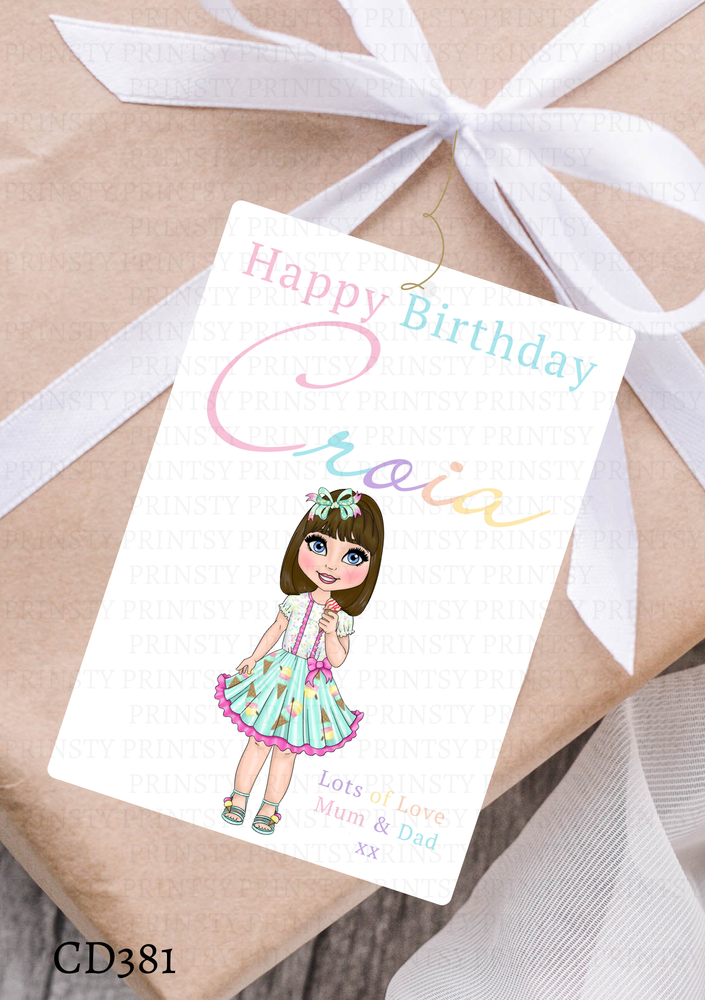 Ice Cream Dolly Gift Label