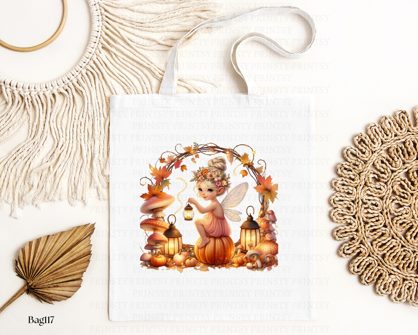 Cute Autumn Fairy Tote Bag