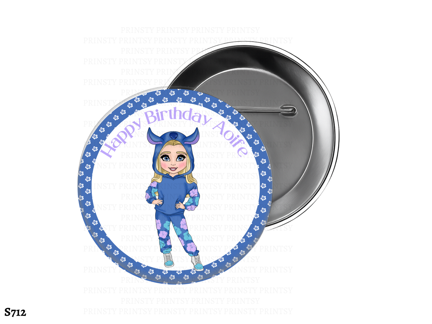 Blue Hawaiian Dolly BowBitz/Badges