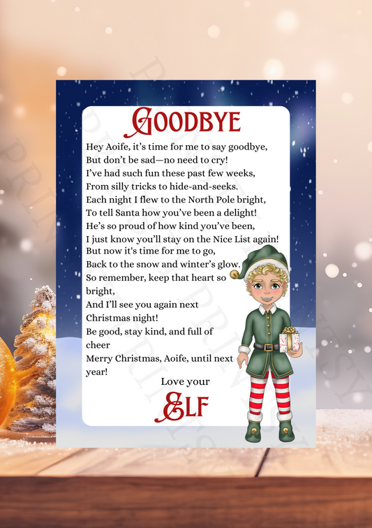 Goodbye Elf Letter