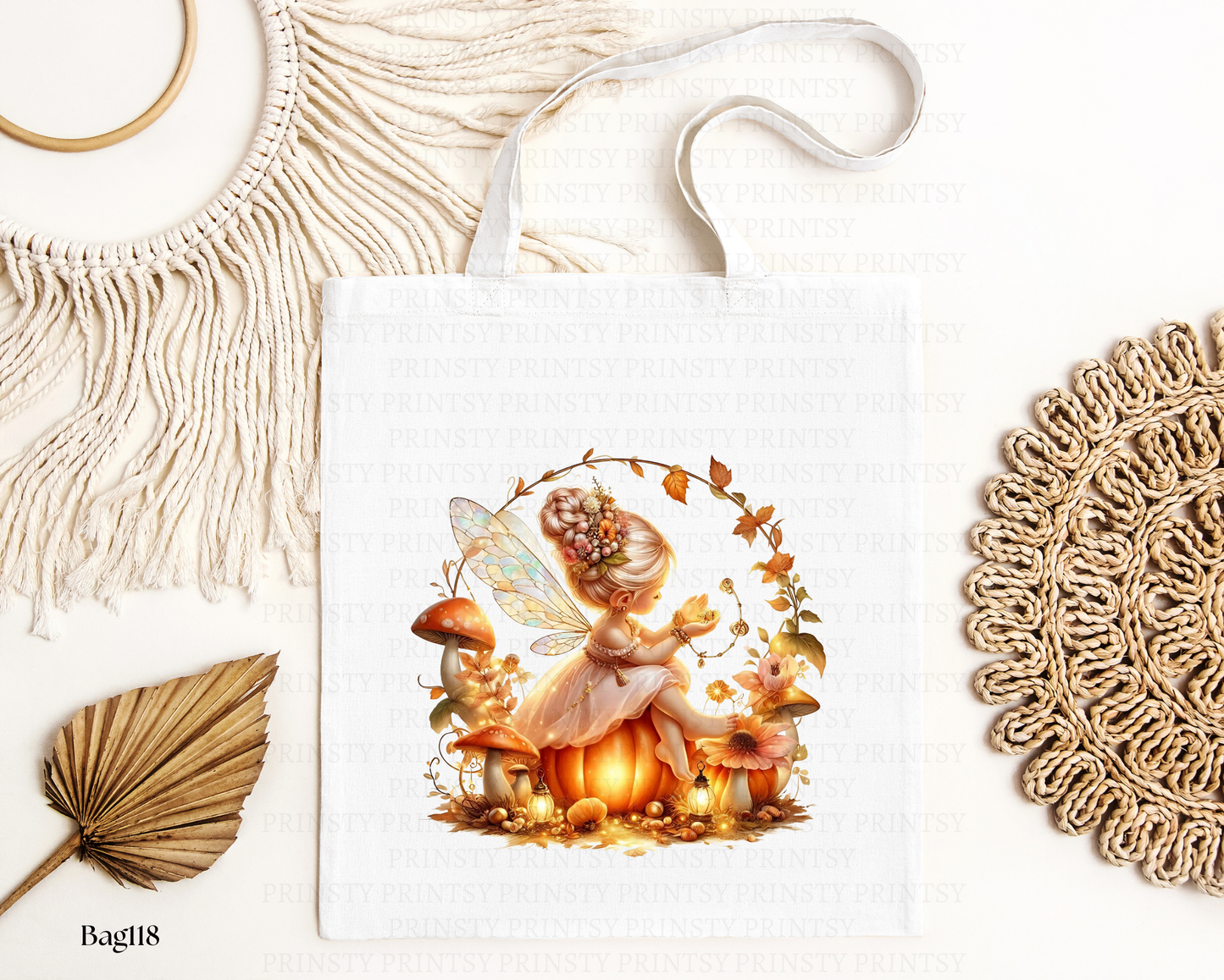 Cute Autumn Fairy Tote Bag