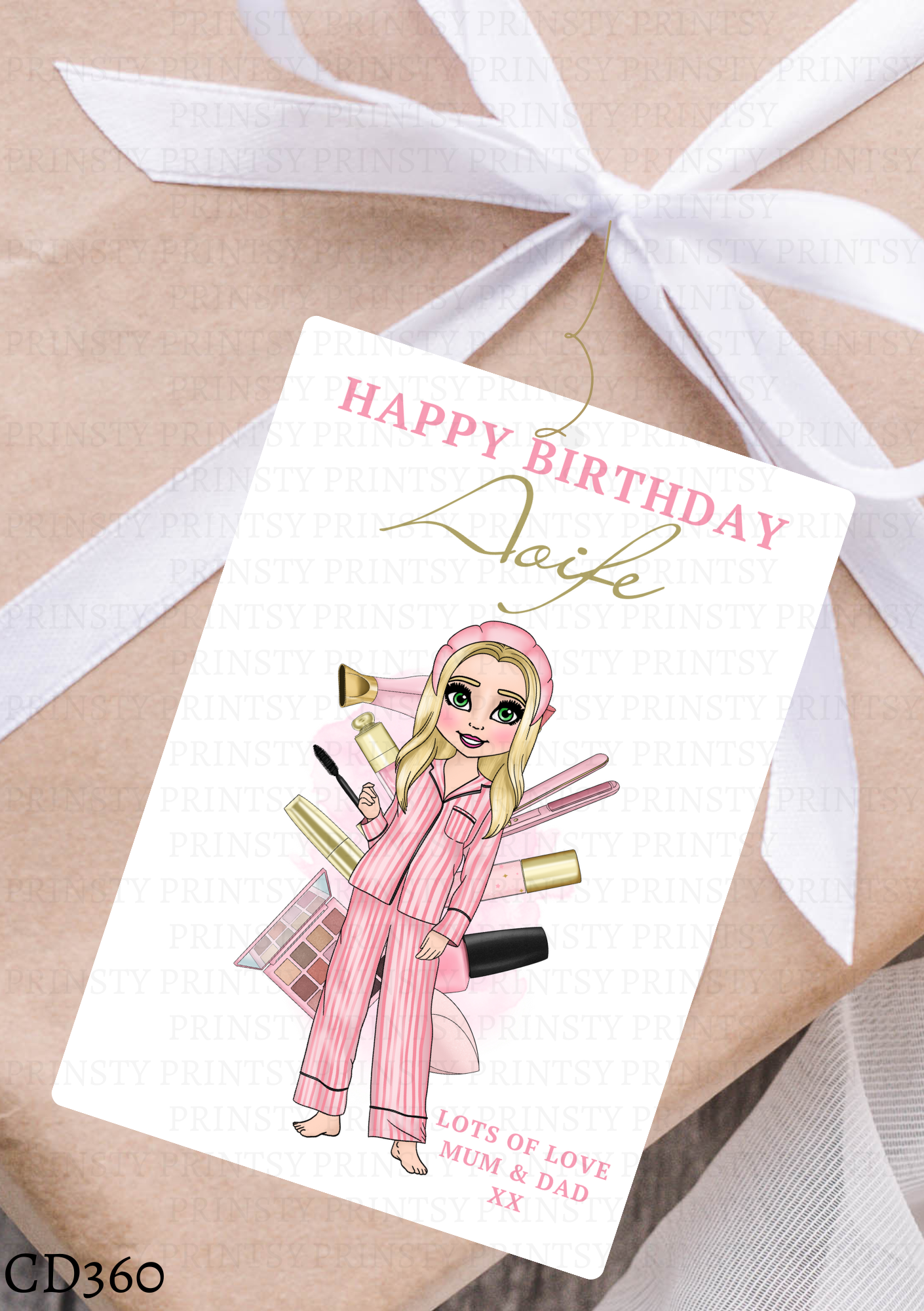 Make Up Dolly Gift Label