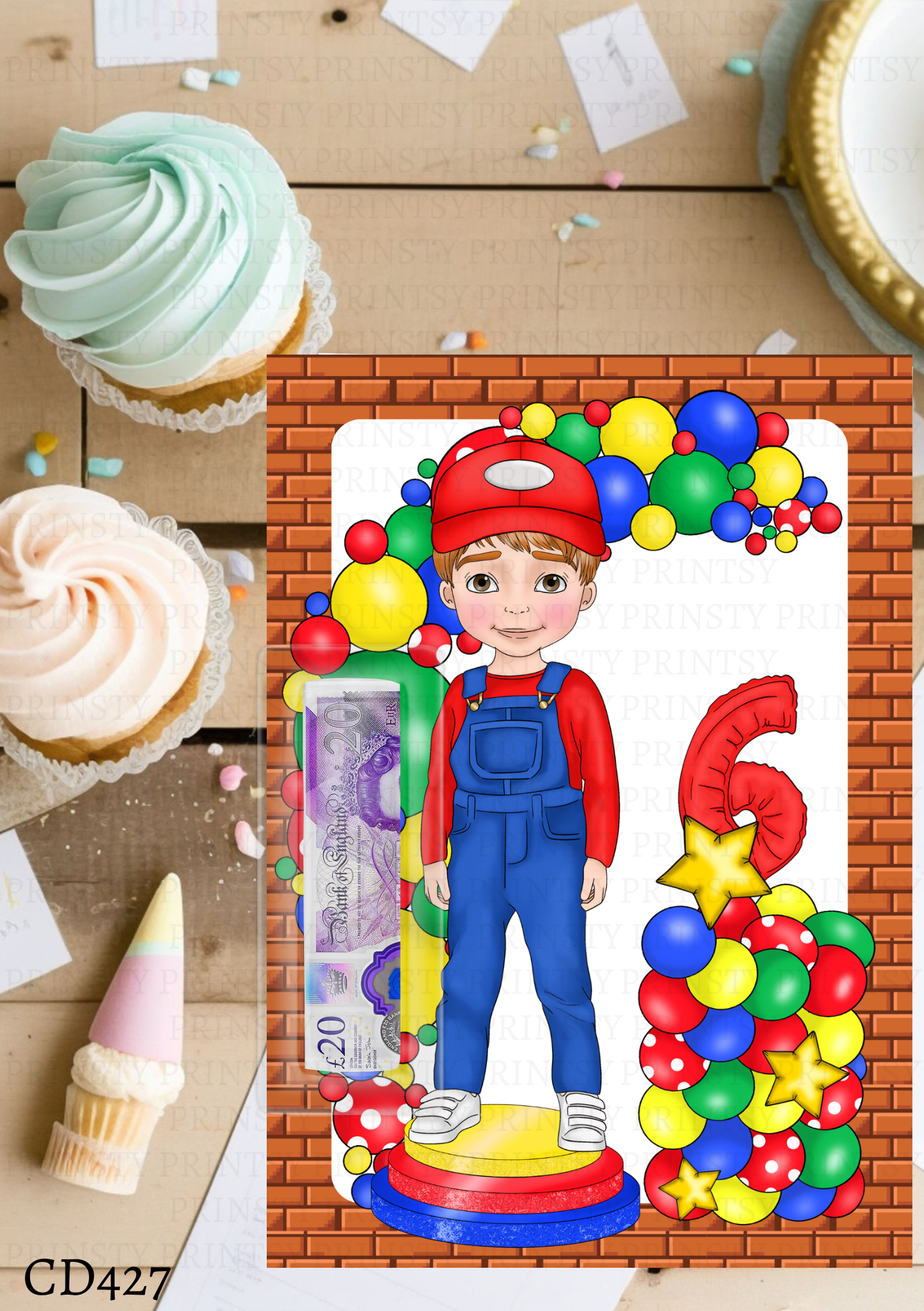 Green and Red Dungarees Dude Money Card