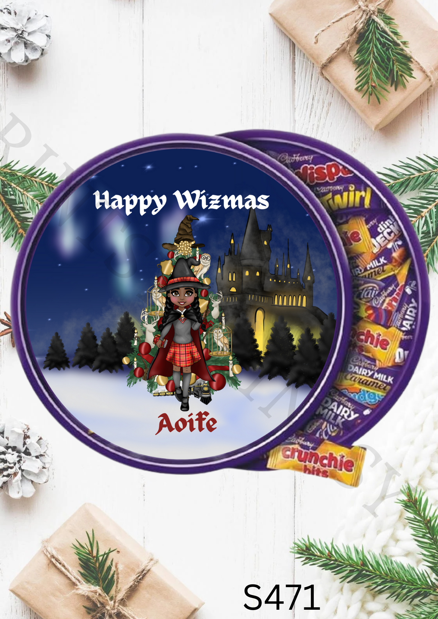 Dude Christmas Wizard Chocolate Tub Sticker