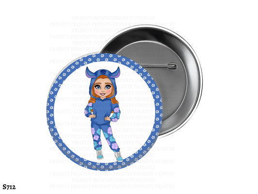 Blue Hawaiian Dolly BowBitz/Badges