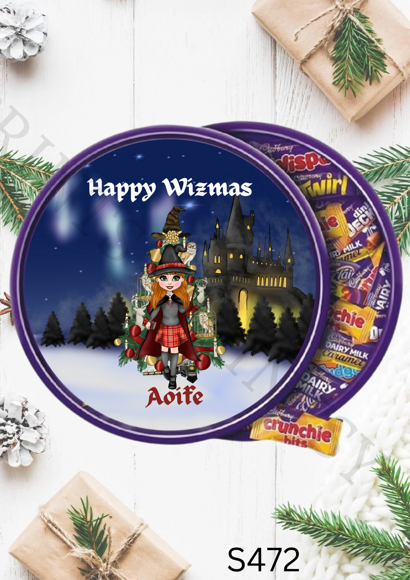 Dude Christmas Wizard Chocolate Tub Sticker