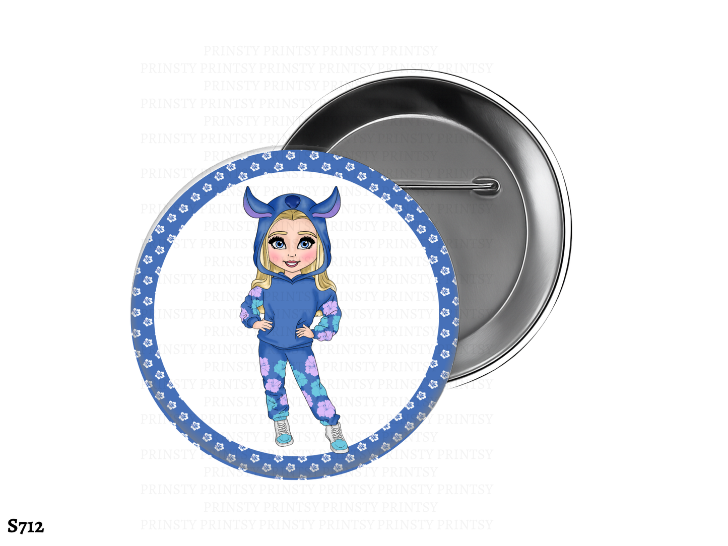 Blue Hawaiian Dolly BowBitz/Badges