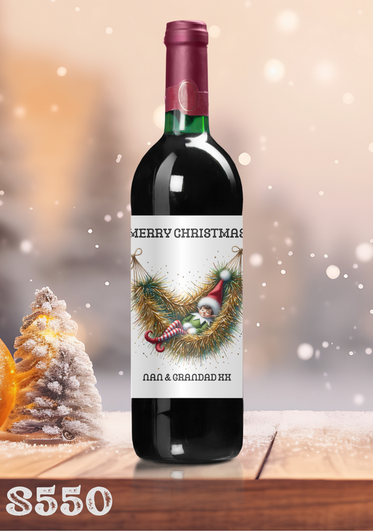 Christmas Wine Bottle Sticker