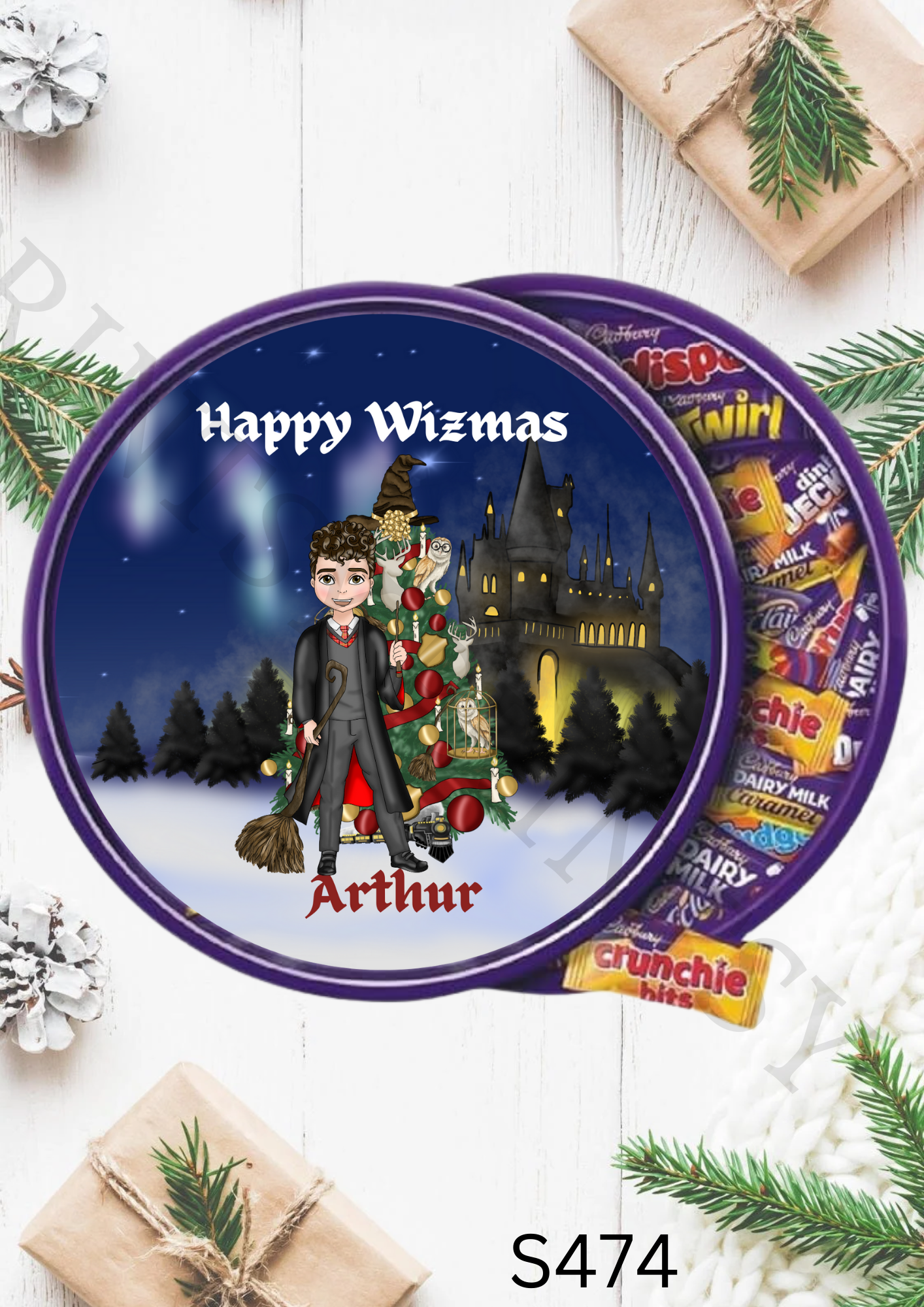 Dude Christmas Wizard Chocolate Tub Sticker