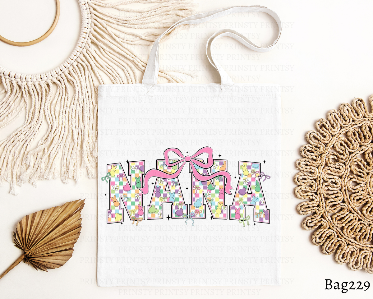 Easter Nana Bow Tote Bag