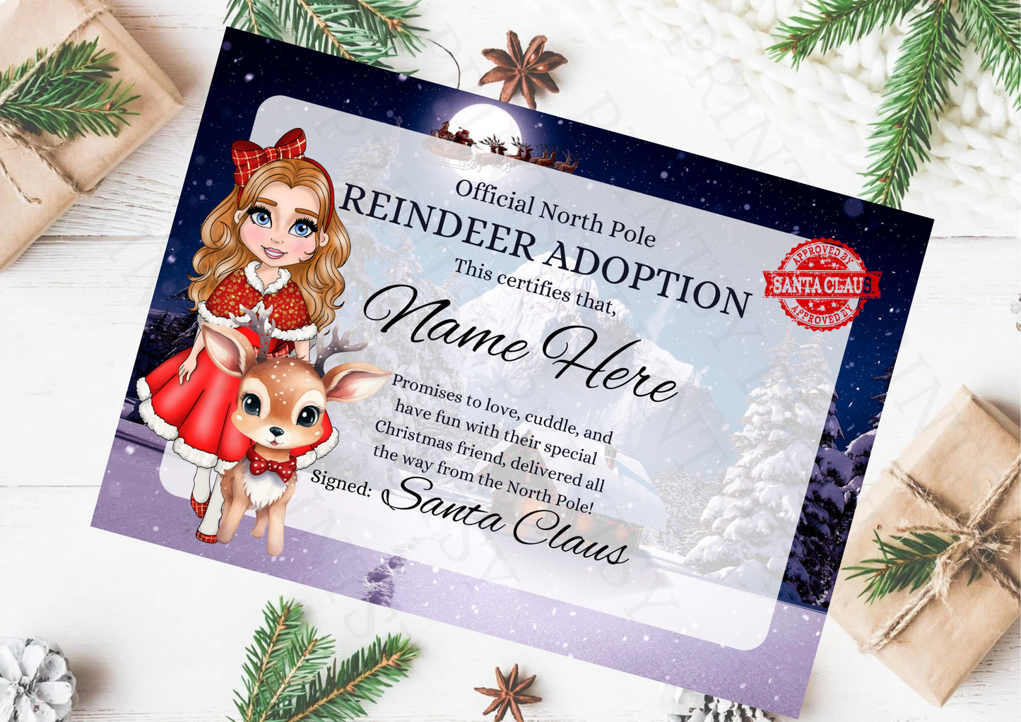 Dolly & Dude Reindeer Certificate