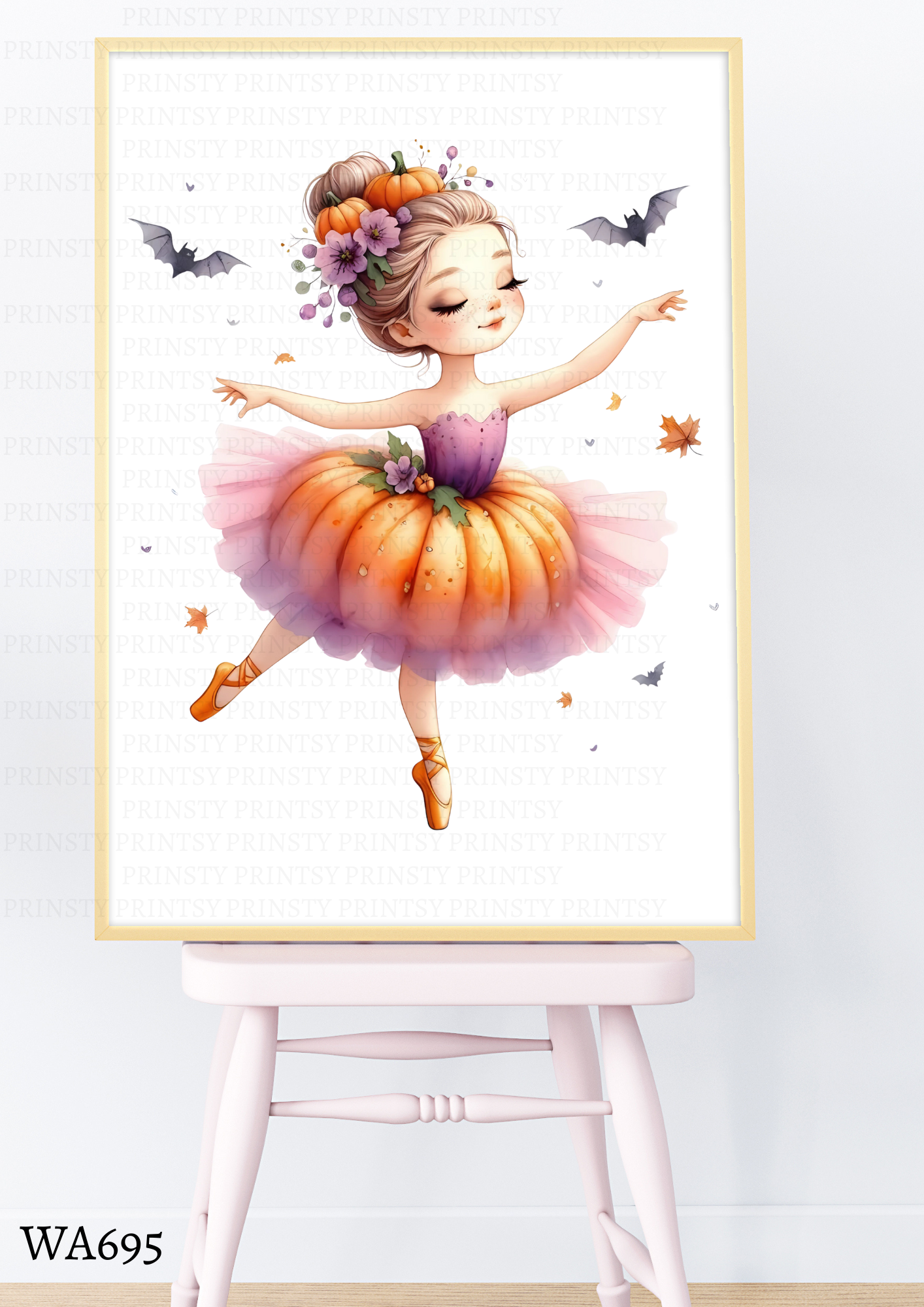 Cute Halloween Ballerina Wall Art
