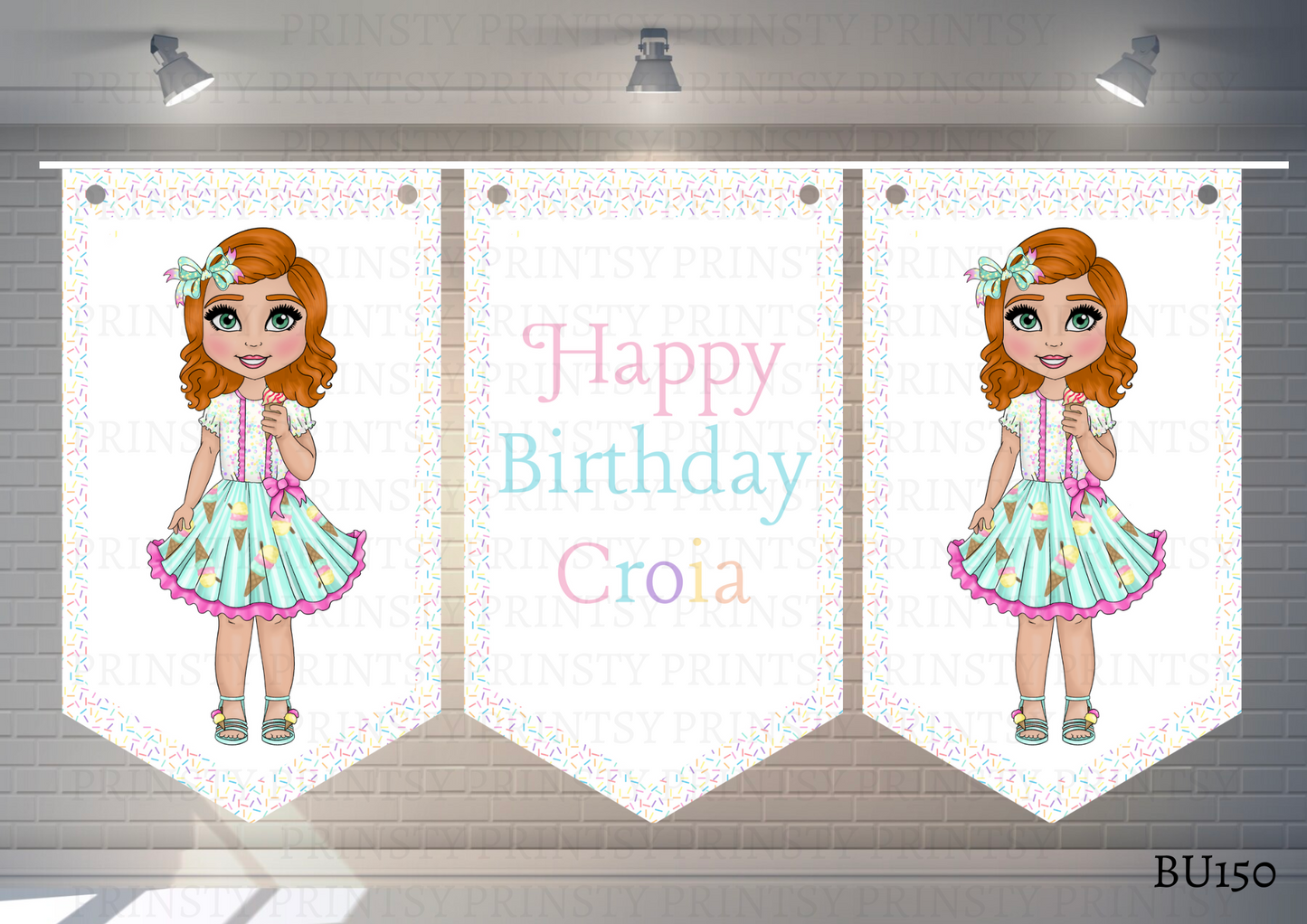 Ice Cream Dolly Bunting