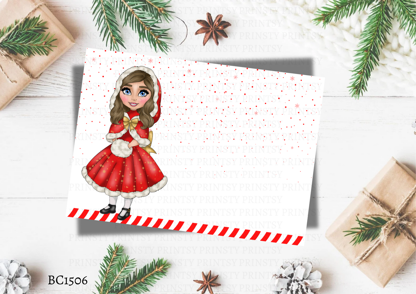 Christmas Dolly Bow Card