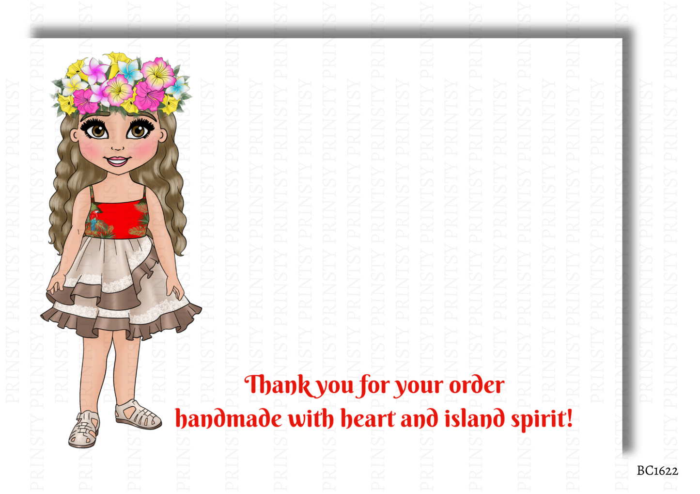 Polynesian Dolly Bow Card