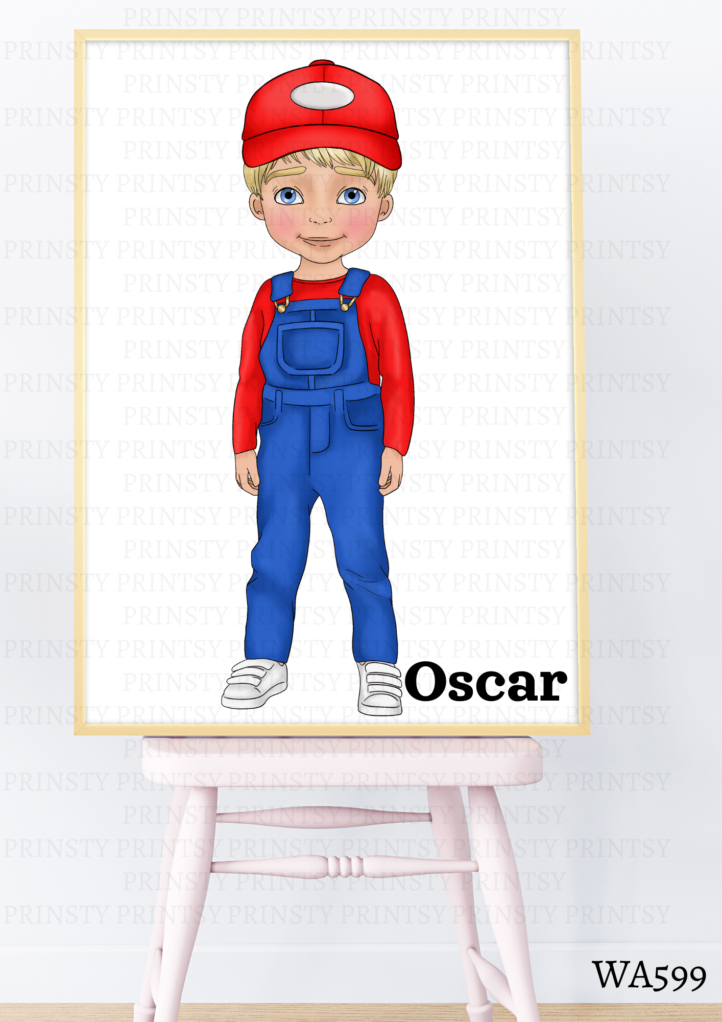 Green and Red Dungarees Dude Wall Art