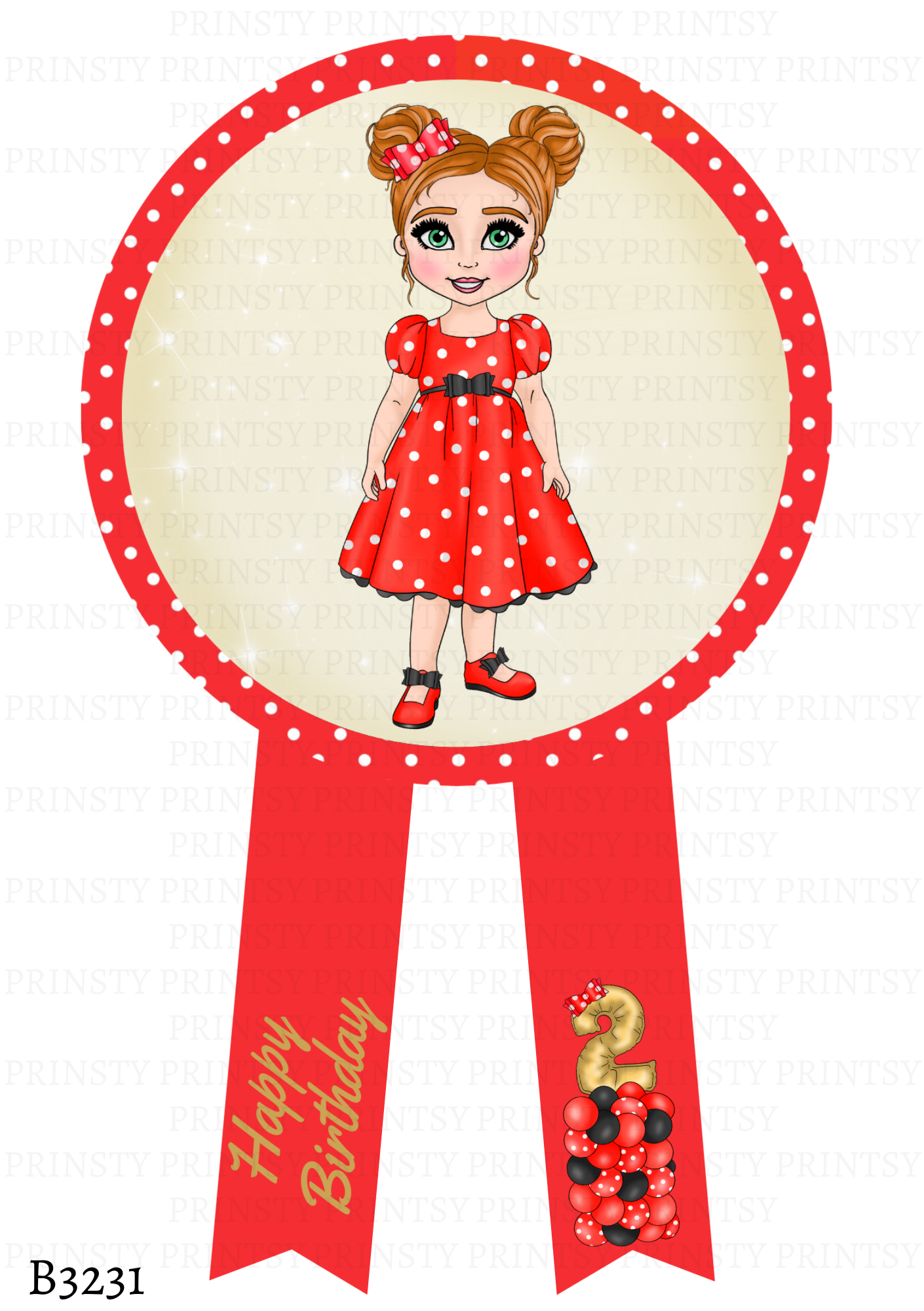 Spotty Dress Dolly Badge