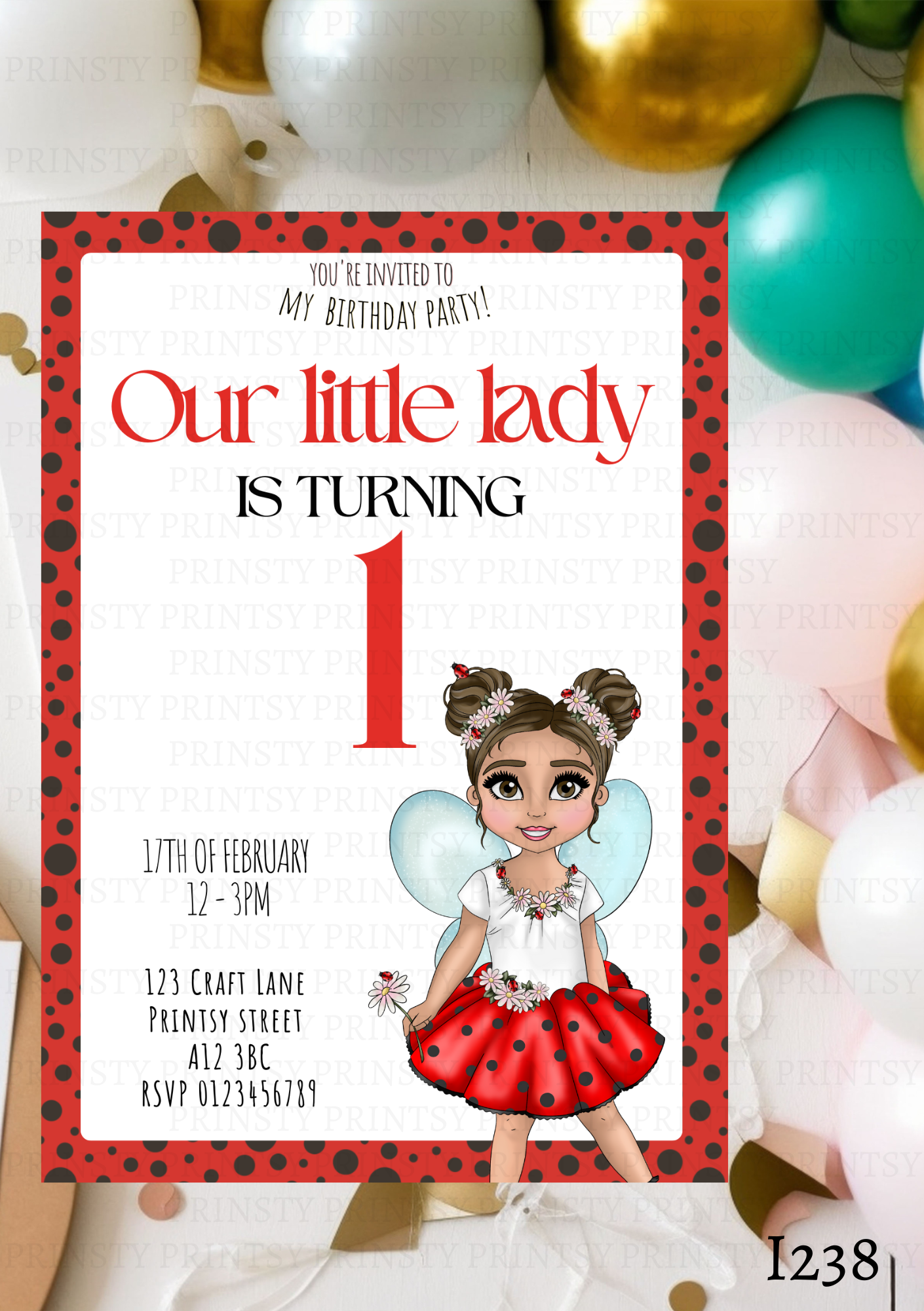 Little Ladybird Dolly Invite