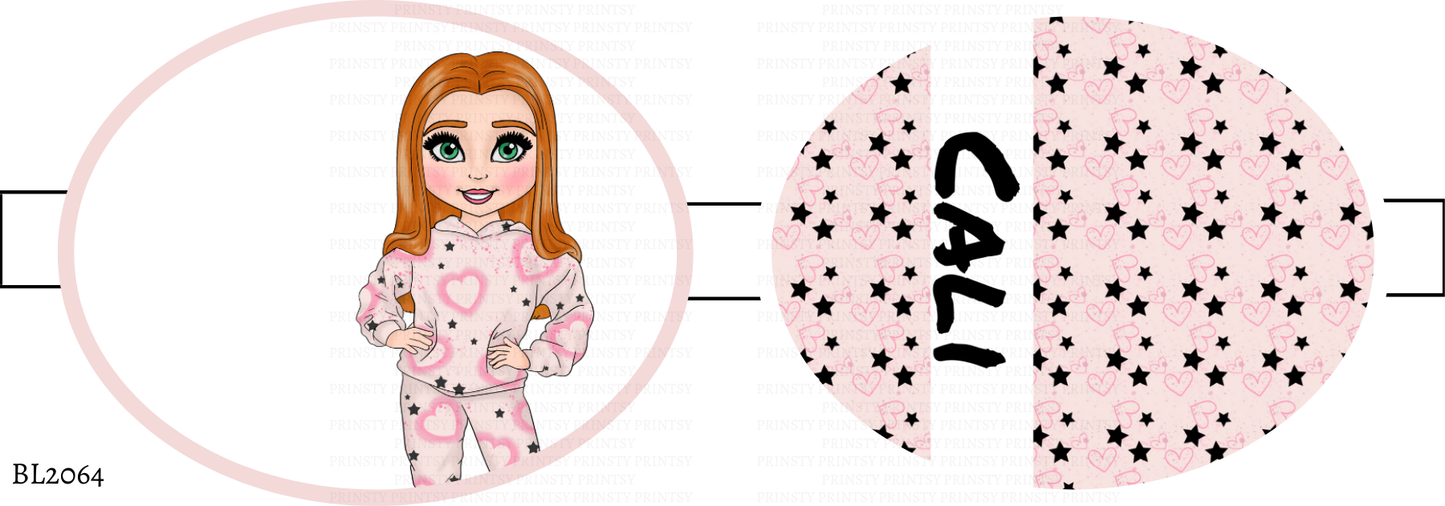 Pink Heart Graffiti Dolly Bow Loop