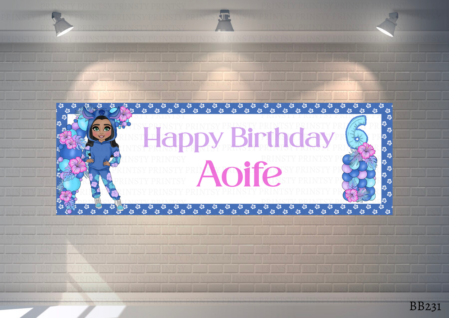 Blue Hawaiian Dolly Banner